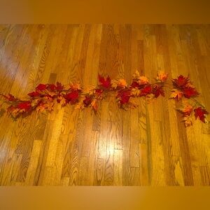 Harvest Fall leaves red and orange garland 65”